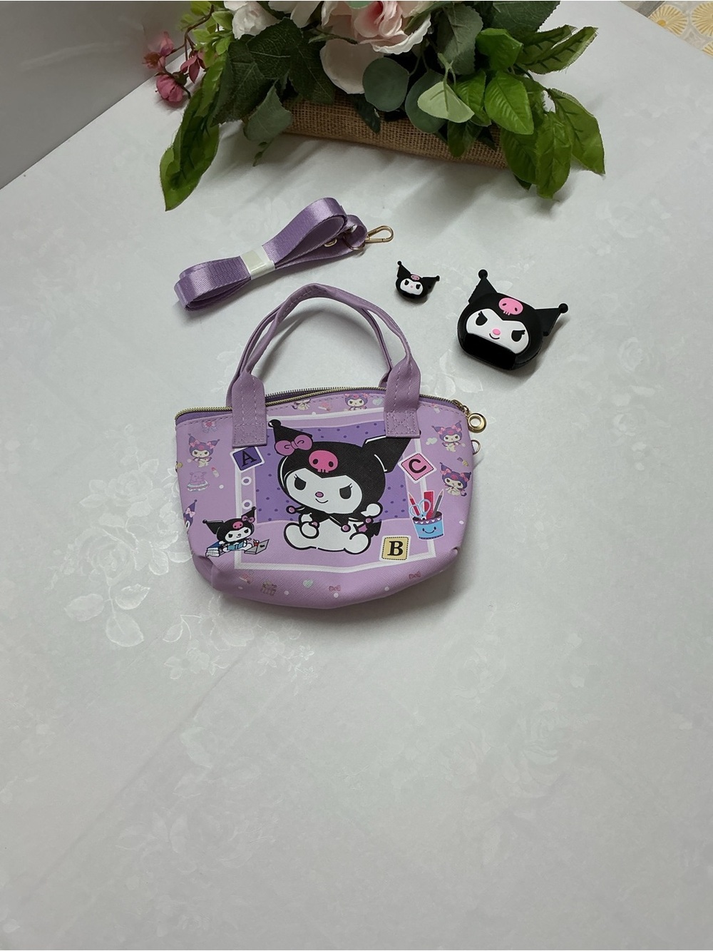 Purple Kids Crossbody Bag with Matching Accessories